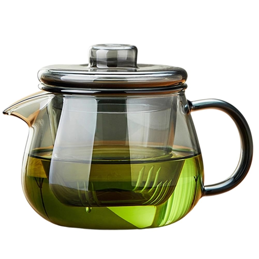 Hndhbfgrt Tea Kettle with Lid-Borosilicate Glass Teapot Featuring Infuser-Stovetop Safe Design