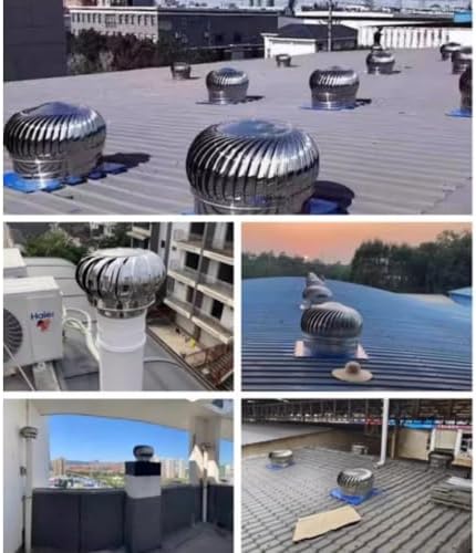 Stainless Steel Roof Vent Cap - 4"/6"/8" Wind Turbine Exhaust Ventilator - Rainproof, Durable Airflow Enhancer for Improved Ventilation (110mm/4.3in)
