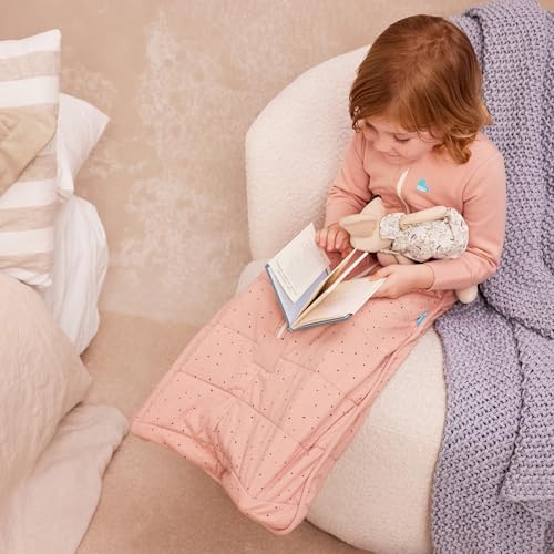 Image of Love to Dream Sleep Bag, 2.5 TOG, Long Sleeve, Wearable Blanket & Built-in Quilt, Machine Washable Quilted Stretch Cotton (Rose Pebbles, 18-36 Months)