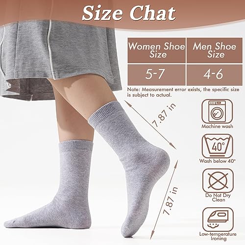 6 Pairs Socks for Women Crew Casual Cotton Solid Socks3