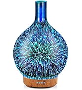 Porseme 100ml Glass Essential Oil Diffuser, Night Light Handmade 3D ...
