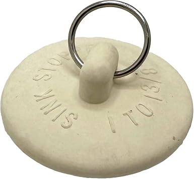 Rocky Mountain Goods Rubber Sink Stopper - Fits 1-1 3/8-inch Drains - Durable White Rubber - Split Type Ring for Easy Removal