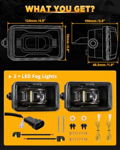 Image of Auxbeam 2026 Upgraded LED Fog Lights Lamps With Amber Ambient DRL, 600% Brighter 5800LM Fog Lights for Ford F150 2015-2020, Bumper Fog Lamps Dot Approved, IP67 Waterproof, Pair, Black