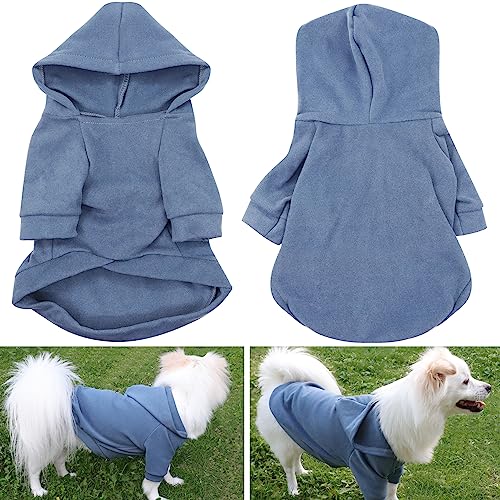 HuaLiSiJi Hunde Hoodie Hunde Sweatshirt Hundepullover mit Kapuze Hundepullover Kleine Hunde, Warm und Leicht, Mit Einer Weichen Textur, Leicht zu Tragen und Hellen Farben (XXL, Haze Blue)