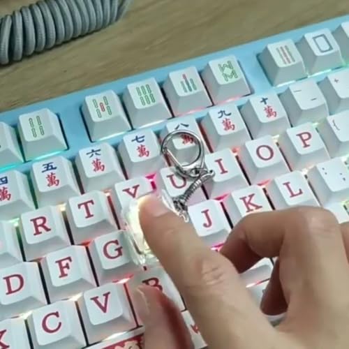 Vilgftyiet Porte-clés en polycarbonate transparent avec base en acrylique, gadget de test pour les amateurs de technologie et les joueurs (bleu) – vue 4