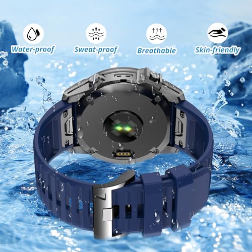 Image of Silicone Band for Garmin Enduro 3 2 /Fenix 8 pro /tactix 8 AMOLED 51mm /Fenix 7X /6X pro sapphire solar /5X plus, 26mm Quickfit Sprot Watch Strap Replacement for Descent Mk2i /3i /epix Pro /quatix 8 51mm