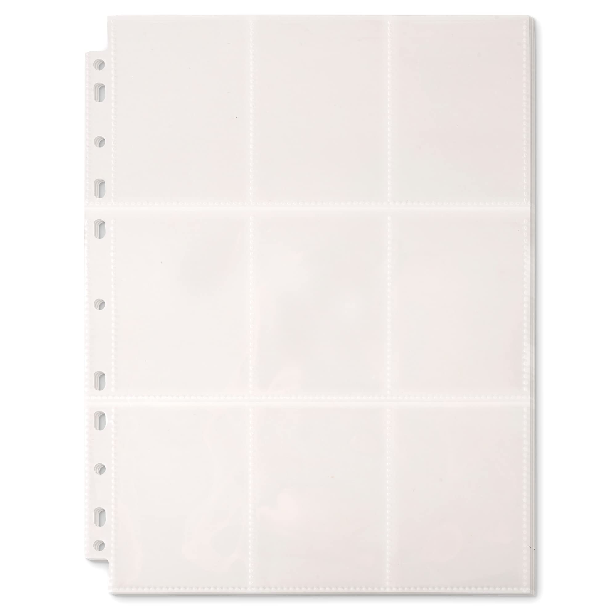 Amazon.com: (100 Pack) Trading Card Sleeves 9 Pocket for 900 Trading Cards  3.5 x 2.5" - Baseball Card Sleeves - Binder Sheets - Sports Card Sleeves -  Football Card Sleeves - Baseball Card Protectors : Toys & Games