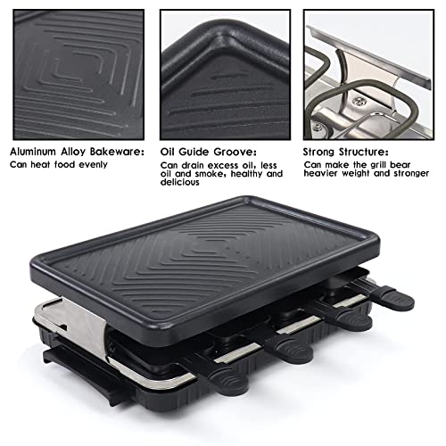 Fajiabao Electric Raclette Table Grill Indoor Smokeless 2 In 1 Korean Bbq Family Birthday Party With Grill Pans Wooden Spatula Non-Stick Grill Plate Cooking Cheese Easter Gifts Barbecue Machine #TOP5