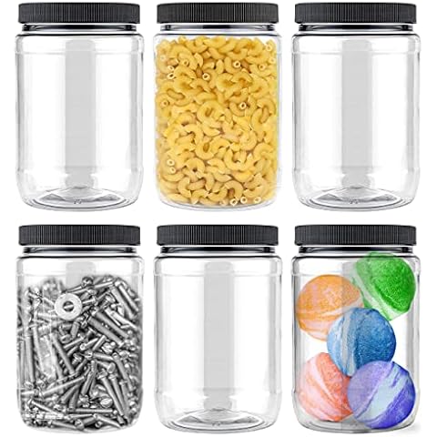 Stock Your Home 32 oz Plastic Jars Cover
