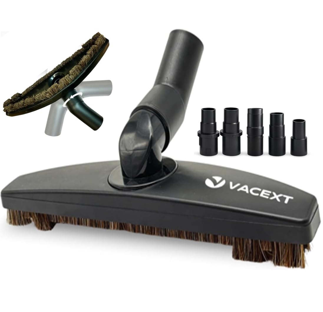 Accesorio de pelo de caballo para suelos de madera y azulejos más adaptador de manguera de vacío compatible con la mayoría de aspiradoras, accesorios de accesorios de aspiradora, adaptador de