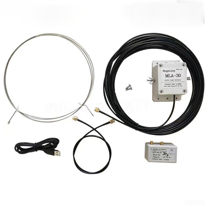 Antena de bucle activo MLA-30: 500kHz-30MHz Recepción de bajo ruido para SWL Ham Radio de onda corta Escuchar en espacios urbanos de la azotea del balcón (MLA-30)