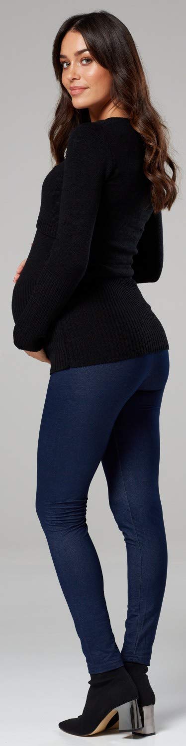 Happy Mama.Premaman L'Allattamento al Seno Maglione Manica Lunga V Collo.454p (Nero, IT 44/46, L/XL)