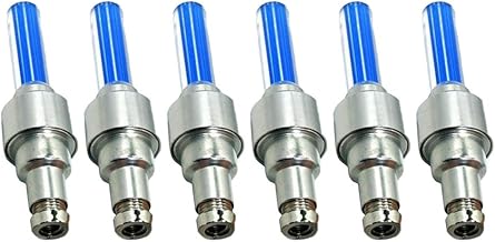 لمبات اضاءة للدراجات بسبعة الوان LED للتركيب ببلوف العجلات، اضاءة بالوان نيون وضوء فلاش من ليوبو، 6 قطع (ازرق)