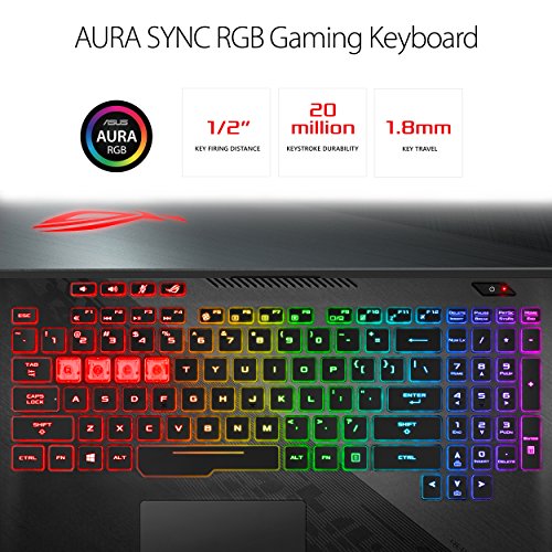 Asus ROG Strix Hero II Gaming Laptop, 15.6” 144Hz IPS Type, NVIDIA GeForce GTX 1060 6GB GDDR5, Intel Core i7-8750H Processor, 16GB DDR4, 256GB Pcie SSD + 1TB Hdd, RGB, Windows 10 Home - GL504GM-DS74