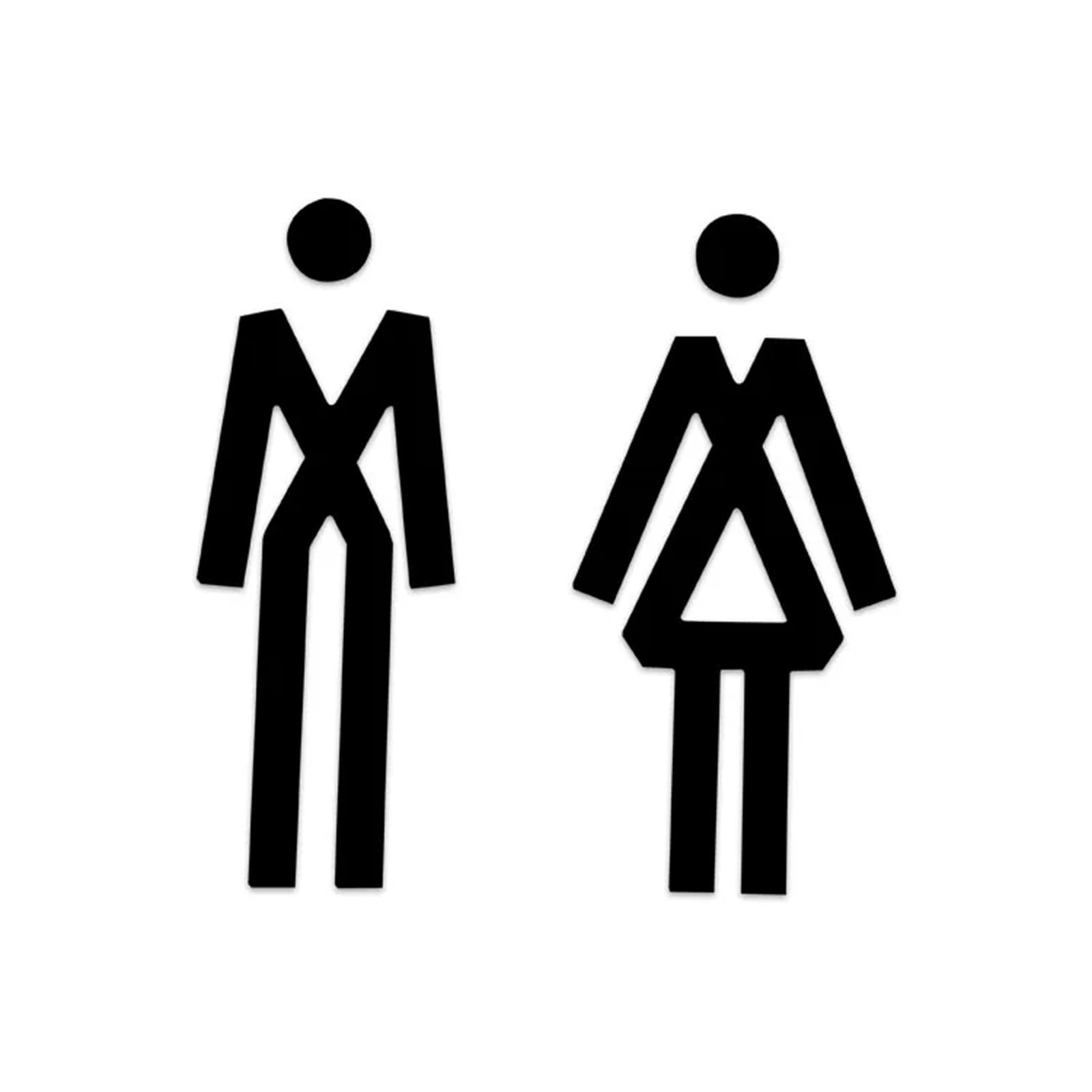 Restroom Sign - Men and Women Bathroom Signs, for Restroom, Bathroom Door and Wall, Toilet, Washroom(Black)