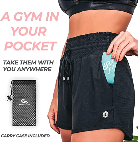 Coresteady Resistance Bands Set of 5 - Mini Fitness & Loop Exercise Band for Men & Women - Yoga, Body & Gym Sport Resistance Loop Bands for Strength, Muscle & Tone - With E-Guide & Travel Bag - Image 5