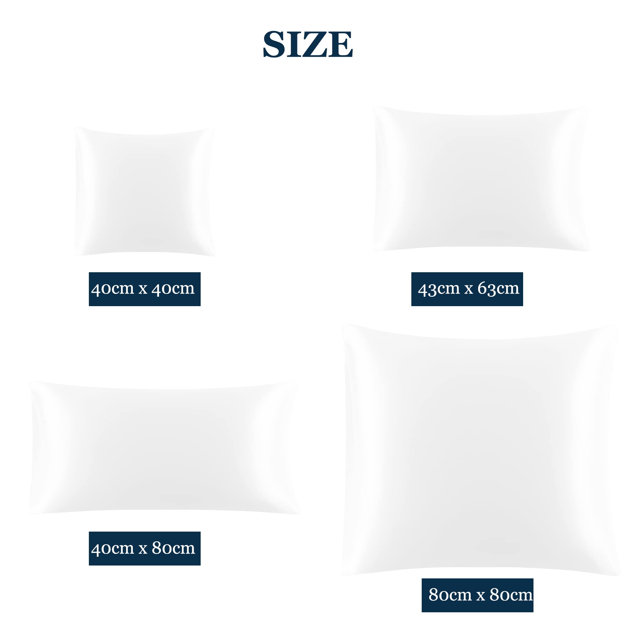 PiccoCasa 22 Momme Seide Kissenbezug Haar- und Hautpflege Kissenhülle Maulbeerseide Kopfkissenbezug mit Hotelverschluss & Geschenkbox, Weiß 80×80cm
