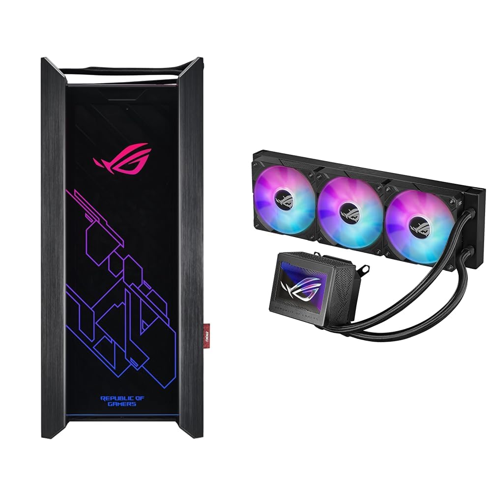 Asus ROG Strix Helios GX601 RGB Mid-Tower Computer Case for up to EATX Motherboards with USB 3.1 &amp; ROG Ryujin III 360 ARGB All-in-one Liquid CPU Cooler with 360mm Radiator. Asetek 8th gen Pump