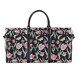 Diese Reisetasche für Damen ist oben mit einem doppelten Reißverschluss befestigt. Innen befindet sich ein Reißverschlussfach. Ein fester Boden mit 4 Bodennägel verstärkt die Tasche und die robuste Kunstledergriffe sind zum tragen geeignet.