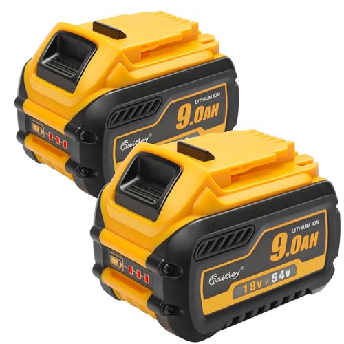 QUPERR 2Pack 9000mAh 18V/54V Lithium-ion battery Replacement for DeWalt Battery High Capacity Compatible with Dewalt Power Tools DCB609 DCB606 DCB547 DCB548DCB184DCB182DCB203