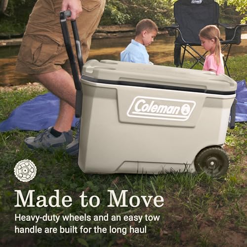 Image of Coleman Classic Series Insulated Portable Cooler, Leak-Resistant Outdoor Hard Cooler Keeps Ice up to 5 Days, 62 Quart, Desert Sand