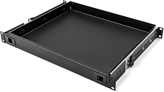 Penn Elcom R1291K/2L Sliding Rack Drawer 1U with 2 Slam Locks for Audio Racks, Home Theatres, IT, 15 Inch Depth