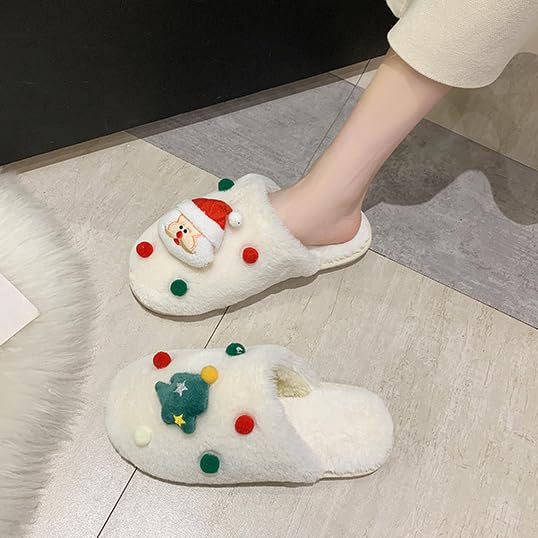 Christmas Slippers Holiday Slipper House Shoes Home Sandals Slides for Women Men Fuzzy Outdoor Indoor4