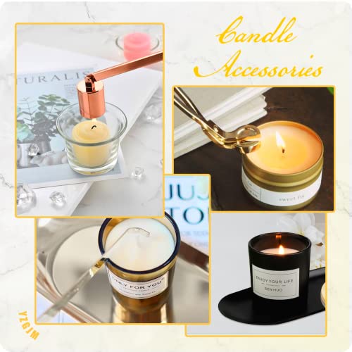 Exquisite Candle Accessories Tool Pack Bag, Rechargeable Electric Lighter, Wick Trimmer, Dipper, Snuffer and Tray Holder Elegant Kit Gift for Candle Lovers in Dating, Valentines Decor. ( Lemon Gold ) - Image 5