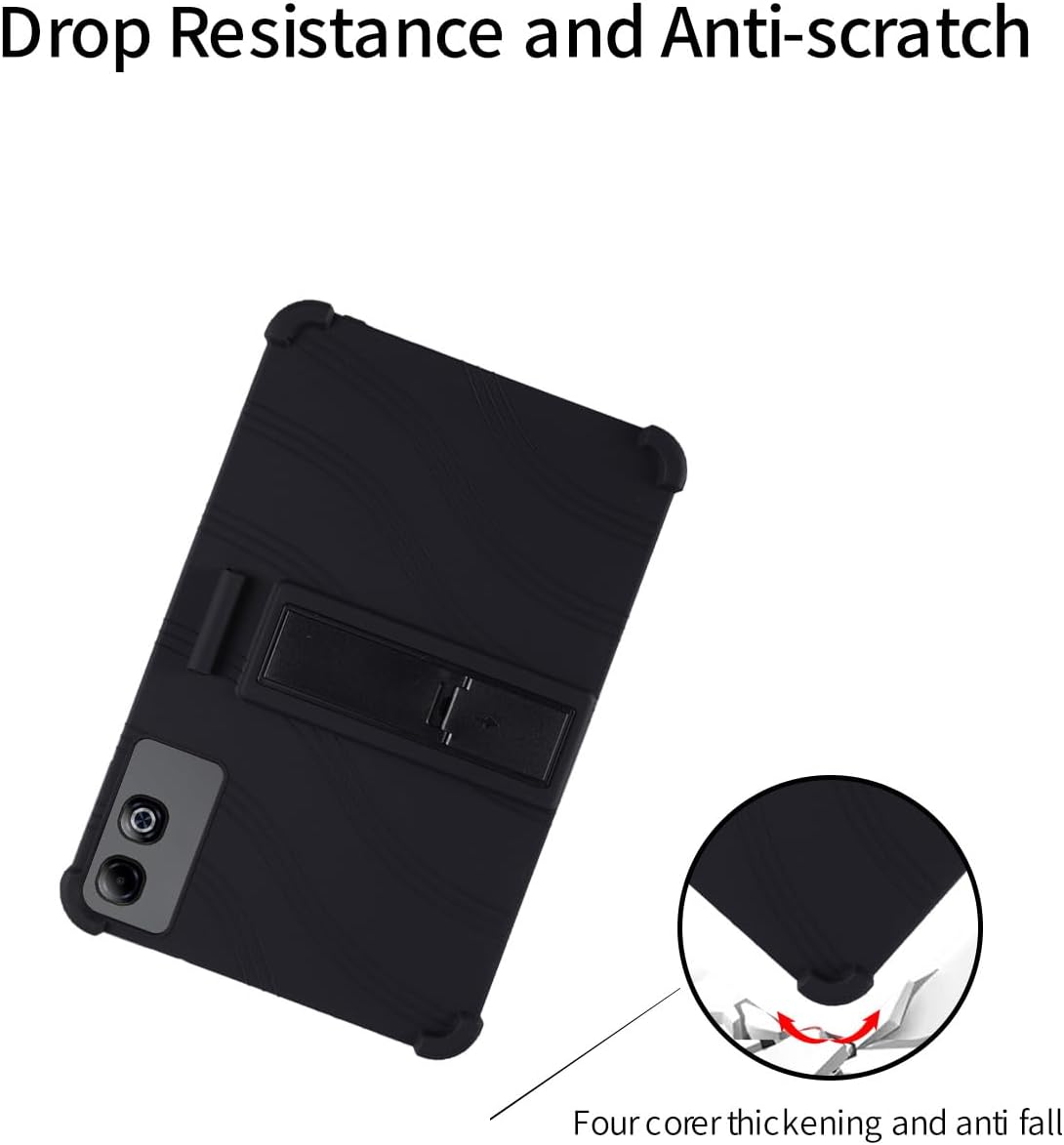 for DOOGEE Tab G6 Max 2025 13.4 Inch Tablet Case,BOVUGAC Soft Silicone Adjustable Stand Shockproof Kids Friendly for DOOGEE Tab G6 Max 13.4" Tablet(Black)