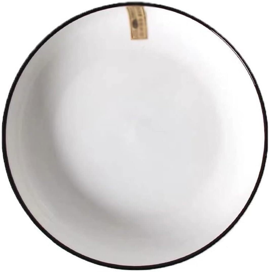 Platos de cerámica, Platos Llanos, Plato de Comedor Plato de Cena de cerámica Plato Redondo de Color sólido Bandeja de Servicio con Relieve Antideslizante Vajilla de Cocina de Alta Temperatura