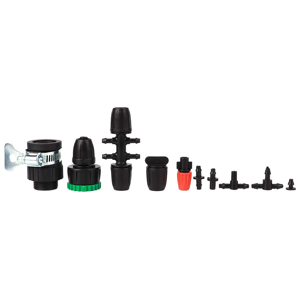 SIXRUN di Irrigazione da Giardino da 40 M Set di Irrigazione per a Goccia in Plastica 4/7 Tubi Installazione Semplice Risparmio Idrico per Terrazza Atrio Serra Piante in Vaso