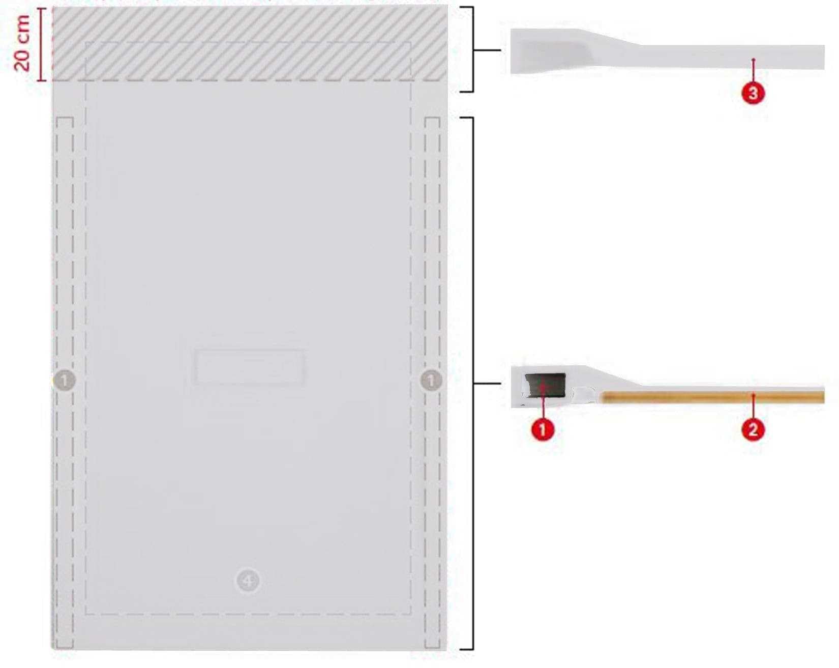 Novoalugas custom - Plato ducha 120x70 3,5cm superficie lisa blanco