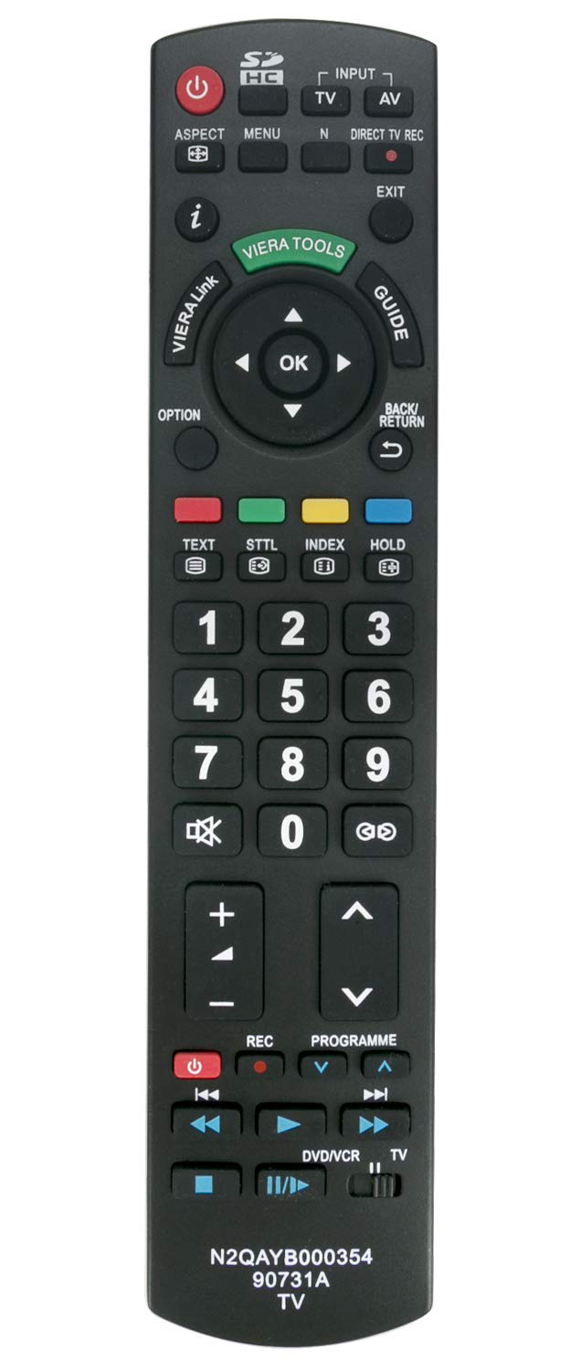 ALLIMITY Fernbedienung Für Panasonic Viera TVs - Ersatz Für Modelle TX-P50G10E, TX-L32G10E Etc.