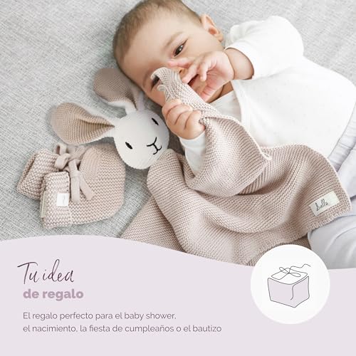 Miniatura 6 de Livella Manta De Apego Conejito Con Calcetines - Puro Algodón Orgánico - Arrullo Premium, Felpa Aterciopelada Y Transpirable - Certificado Oeko-Tex Standard 100
