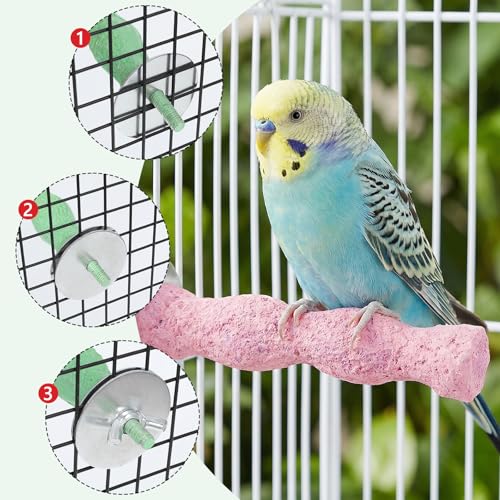Image of 6PCS Bird Beak Grinding Stone Perch - Anti-Slip Resin Perch Stand for Beak & Claw Trimming, Chewing Toy for Parakeets, Budgies, Cockatiels, Conures