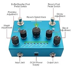 Jemora Pédale d’effet de guitare Réverbération numérique avec tampon/booster Réverbération Pédale de guitare Pédale de réverbération à double pédale avec sélection de réverbération à 8 modes pour - Les Beatles, Paul McCartney, John Lennon, RIngo Starr, George Harrison Jemora Pédale d'effet de guitare Réverbération numérique avec tampon/booster Réverbération Pédale de guitare Pédale de réverbération à double pédale avec sélection de réverbération à 8 modes pour – Image 4