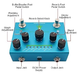 Jemora Pédale d’effet de guitare Réverbération numérique avec tampon/booster Réverbération Pédale de guitare Pédale de réverbération à double pédale avec sélection de réverbération à 8 modes pour - Les Beatles, Paul McCartney, John Lennon, RIngo Starr, George Harrison Jemora Pédale d'effet de guitare Réverbération numérique avec tampon/booster Réverbération Pédale de guitare Pédale de réverbération à double pédale avec sélection de réverbération à 8 modes pour – Image 4