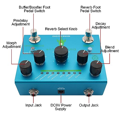 Jemora Pédale d’effet de guitare Réverbération numérique avec tampon/booster Réverbération Pédale de guitare Pédale de réverbération à double pédale avec sélection de réverbération à 8 modes pour - Les Beatles, Paul McCartney, John Lennon, RIngo Starr, George Harrison Jemora Pédale d'effet de guitare Réverbération numérique avec tampon/booster Réverbération Pédale de guitare Pédale de réverbération à double pédale avec sélection de réverbération à 8 modes pour – Image 5