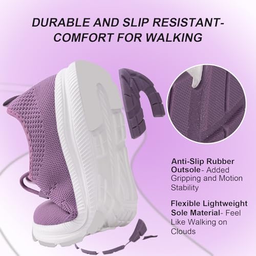 Image of Wide Toe Box Shoes Women Non-Slip Wide Width Sneakers Ultra Light Extra Wide Road Running Shoes for Women Breathable Tennis Walking Gym Workout Trainer 6-12