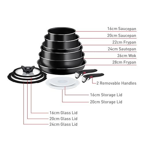 image for Tefal Ingenio Easy ON Pots & Pans Set, 13 Pieces, Stackable, Removable