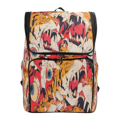 Sac à dos étudiant tigre dessin animé grand format cartable ado fille garçon