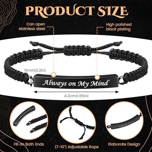 4 Pack Cremation Jewelry Urn Bracelet for Ashes Adjustable Personalized Memorial Keepsakes Handmade Braided Ashes Bracelet Bangle Rope for Women Men Loved Ones and Pets2