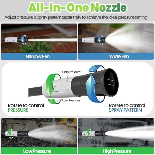 Pressure Washers 2000w 160Bar 7.5L/min Jet Washers Pressure Washers with Adjustable 600ML Foam Cannon &Nozzle Accessory,Power Washer for Patio Furniture,Garden,Home and Car - Image 4