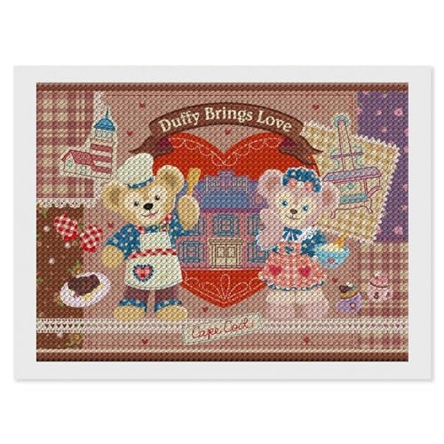 ダイヤモンドアート ダッフィーフレンズ (2) アニメ ダイヤモンド絵画 5D ダイヤモンド塗装 DIY モザイクアート グッズ キャラクター 全面貼り付 刺繍アート ビーズ絵 ダイヤモンド塗装 芸術品 ホーム装飾 ビーズ絵画 手作り 防水 誕生日 プレゼ