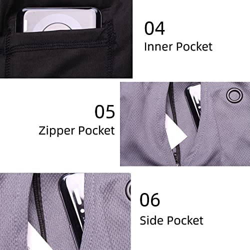 Diqqid Running Shorts For Men Workout Gym 2 In 1 Quick Dry 7 Inch Mens Compression Yoga Athletic Sports Shorts With Phone Pockets Grey L #TOP5