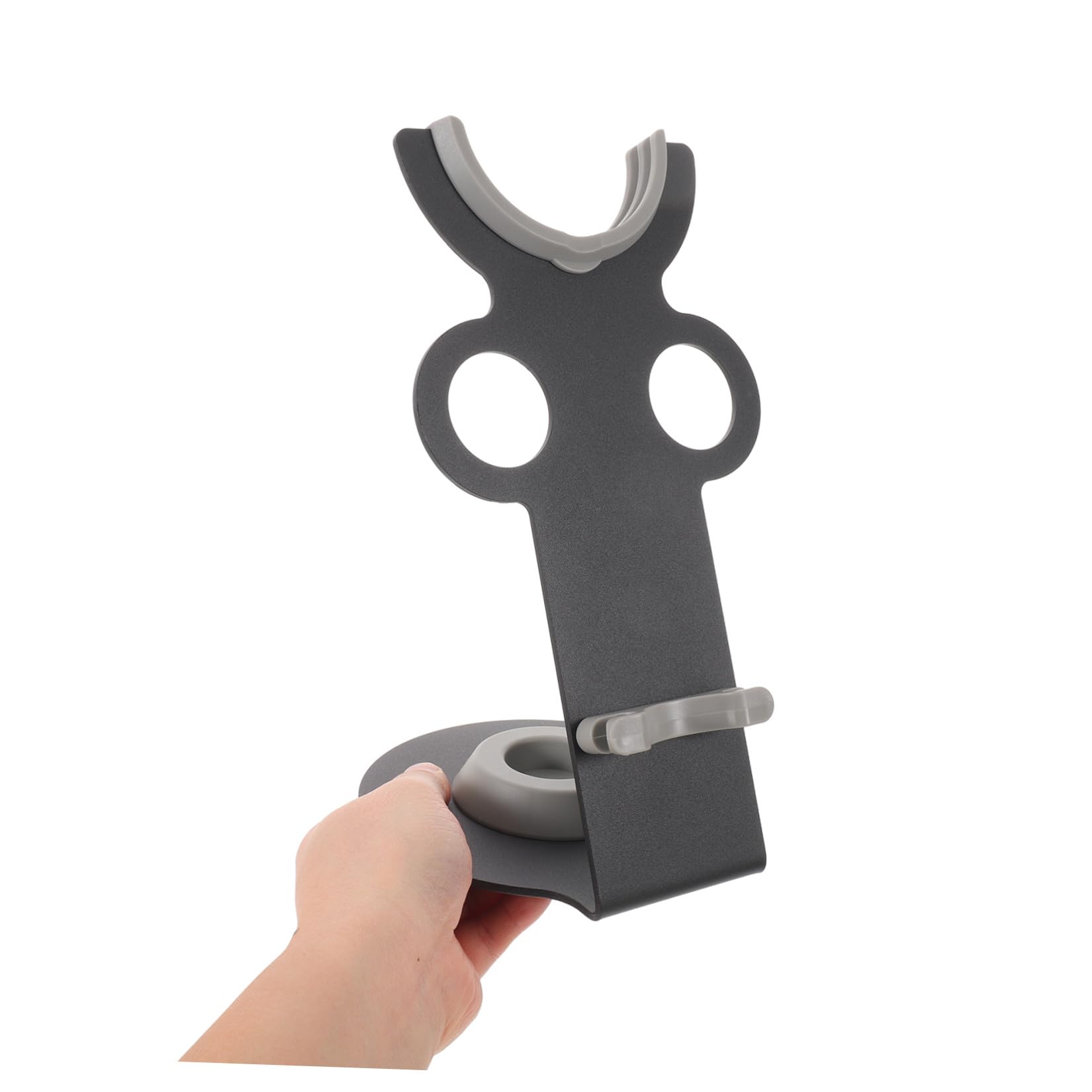 Soporte para Secador de Pelo, Soporte Perezoso para Secador de Pelo, Metal y Plástico, Negro, Estable, Ahorro de Espacio, Fácil Instalación, para Baño y Hogar