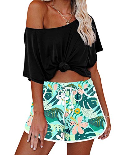 Image of For G and PL Women Summer Floral Beach Boardshorts with Pockets Swim Trunks