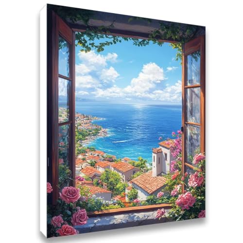 Regalo mujer original ventana pintar por numeros adultos manualidades kit