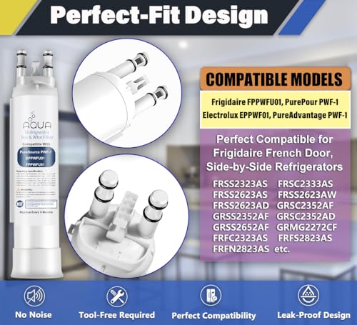 Image of FPPWFU01 Water Filter Replacement Compatible with EPPWF01 PureAdvantage PWF-1 FPPWFU01 PurePour PWF-1Refrigerator Water Filter & PureAir Ultra II PAULTRA2 Air Filter Combo(4+4-Combo)