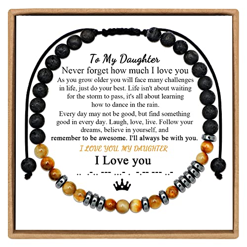 JoycuFF Daughter Gift from Mom Dad Mother Daughter Bracelets Love Bracelets for Mother and Daughter Christmas Anniversary Mother Daughter Gift to My Daughter Bracelet